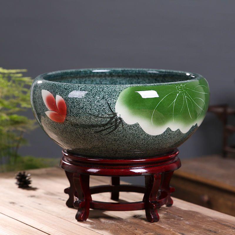 大口径景德镇陶瓷花盆大水缸荷花盆睡莲碗莲家用庭院特大号花盆