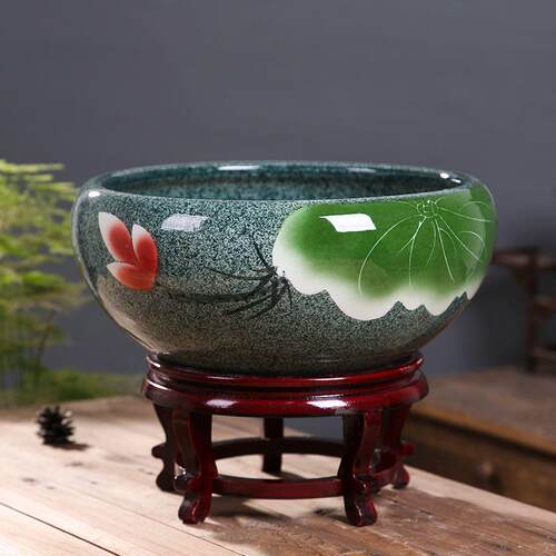 大口径景德镇陶瓷花盆大