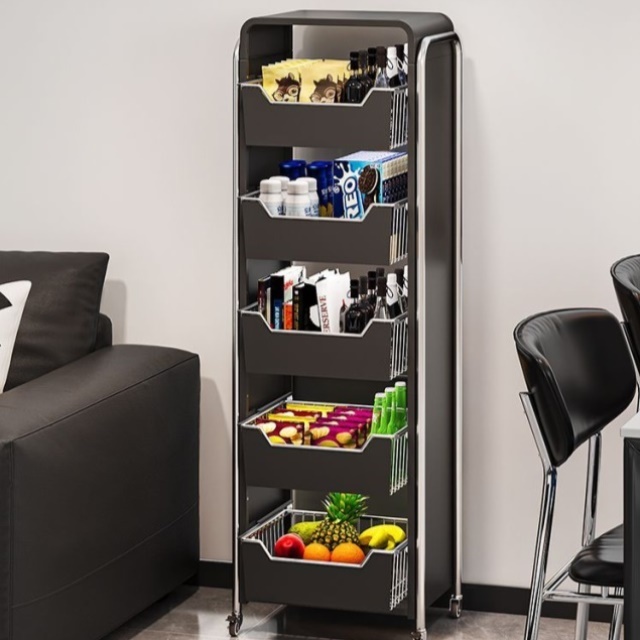 零食小推车置物架多层客厅沙发边储物收纳柜抽屉式家用饮料果蔬架