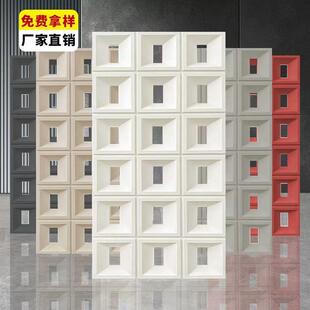 网红ABS九宫格空心砖双面镂空轻质装饰PU构件建隔断背景墙多孔砖