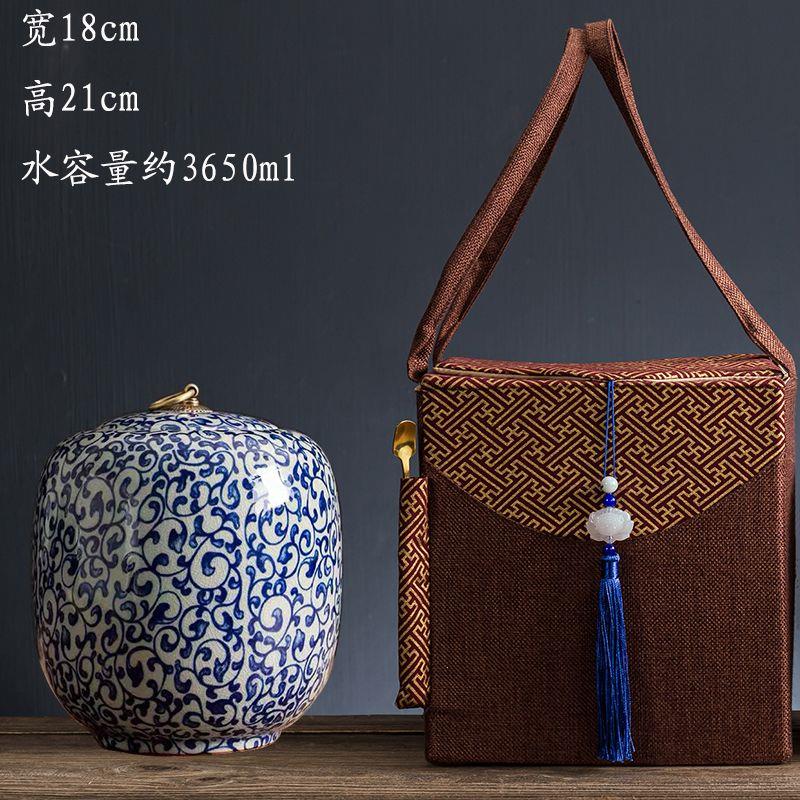 茶叶罐礼盒布艺陶瓷白茶