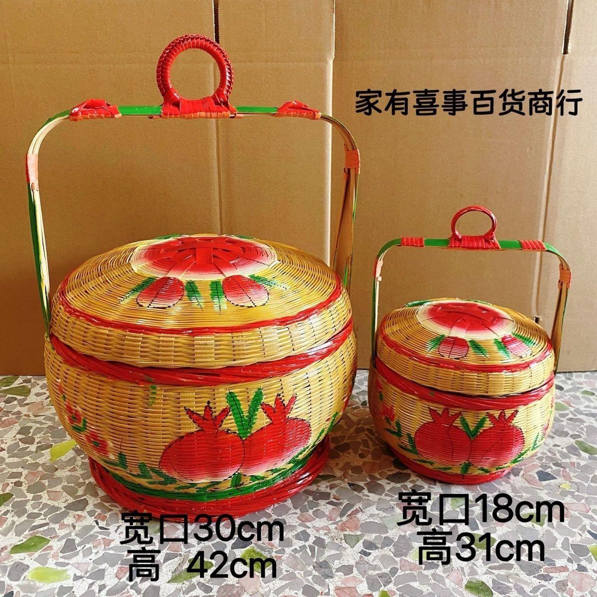潮汕纯手工彩绘竹篮婚嫁