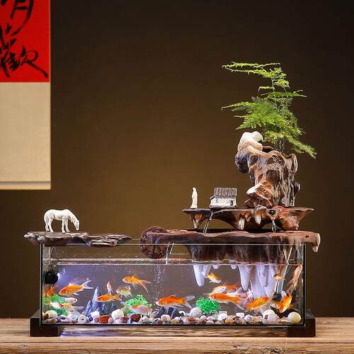 创意免换水生态玻璃鱼缸