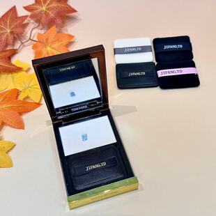 适用于tf冰皮粉饼替换粉扑蜜粉饼双面植绒定妆进口黑皮方形粉扑