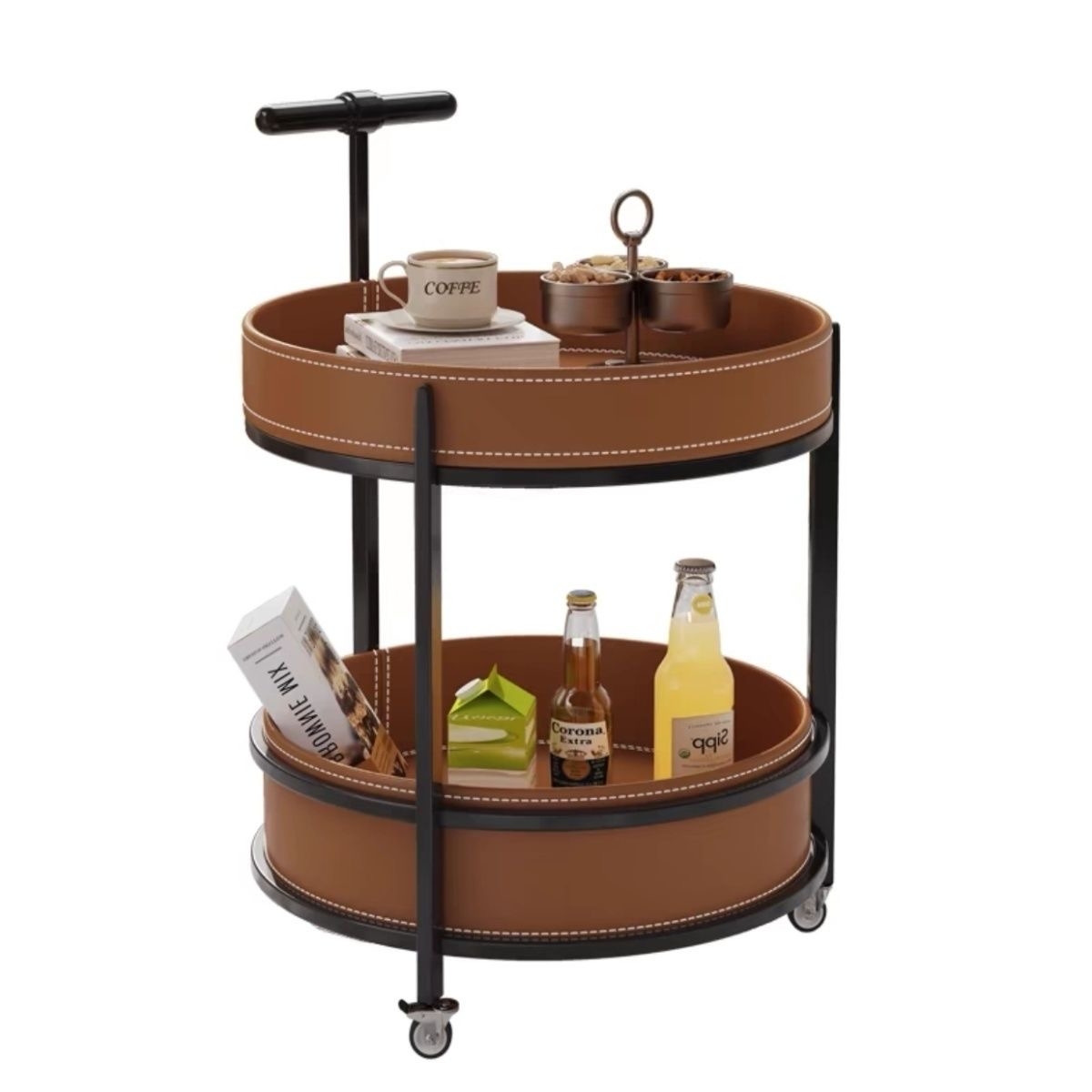 轻奢圆形移动沙发边几客厅小茶几