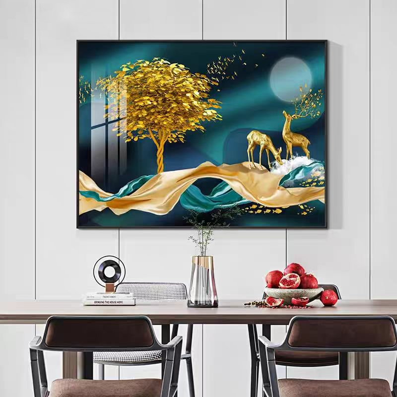 轻奢高级感餐厅装饰画饭桌背景墙挂画饭厅壁画2025新款大气墙画