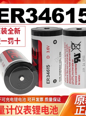 原装全新EVE亿纬ER34615锂电池3.6V伏D型1号智能水电仪表物联网涡轮天燃气流量计一次性锂电池7.2V组合