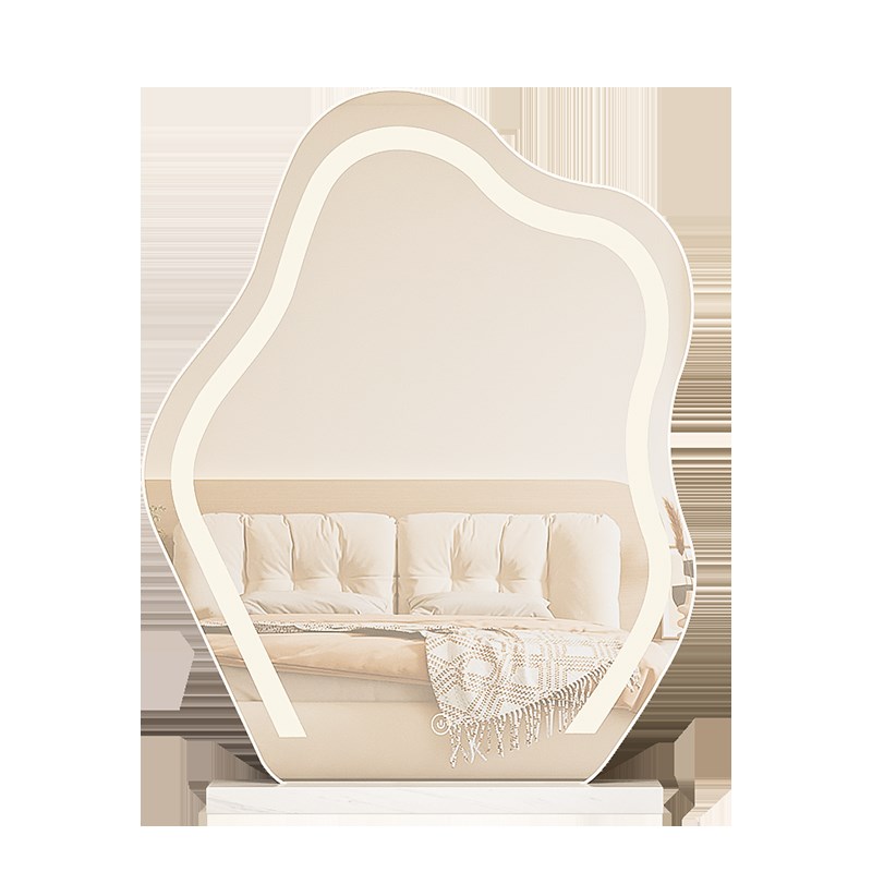 卧室化妆台镜子云朵化妆镜LED台式桌面带灯化妆镜轻奢高级智能镜