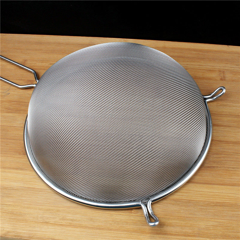 包邮加固不锈钢大网漏勺双耳油格油炸过滤网豆浆勺油炸漏勺配油盆