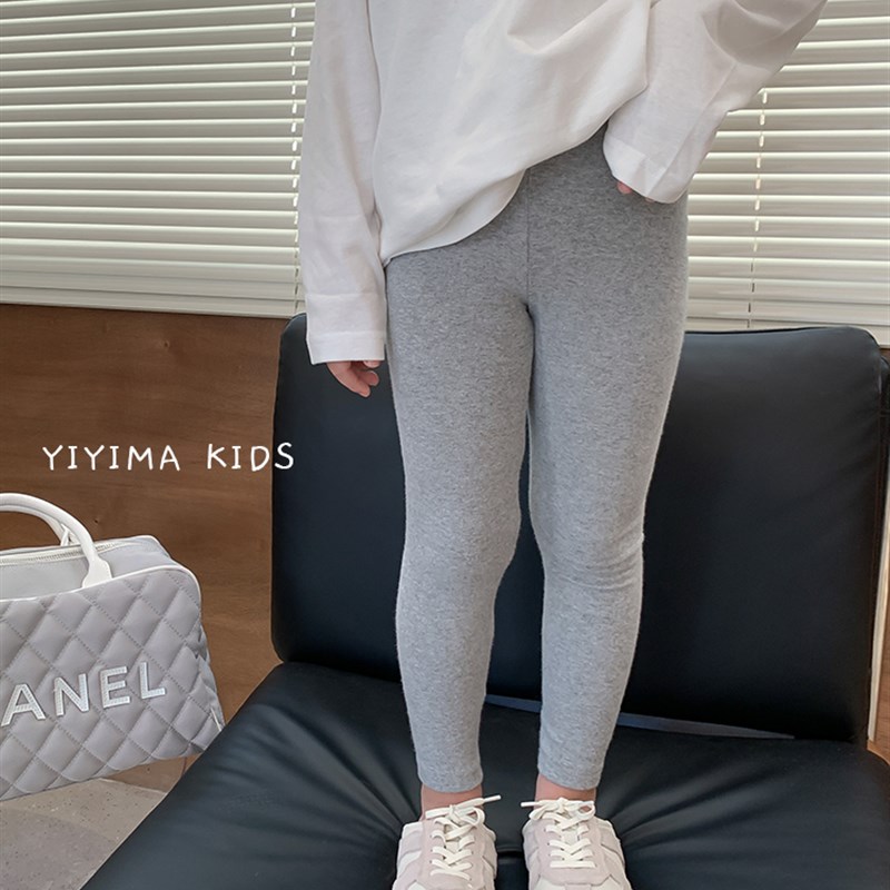 依依妈女童柔软修身烟管裤春秋儿童羊毛拉架纯棉内搭裤幼儿长裤子