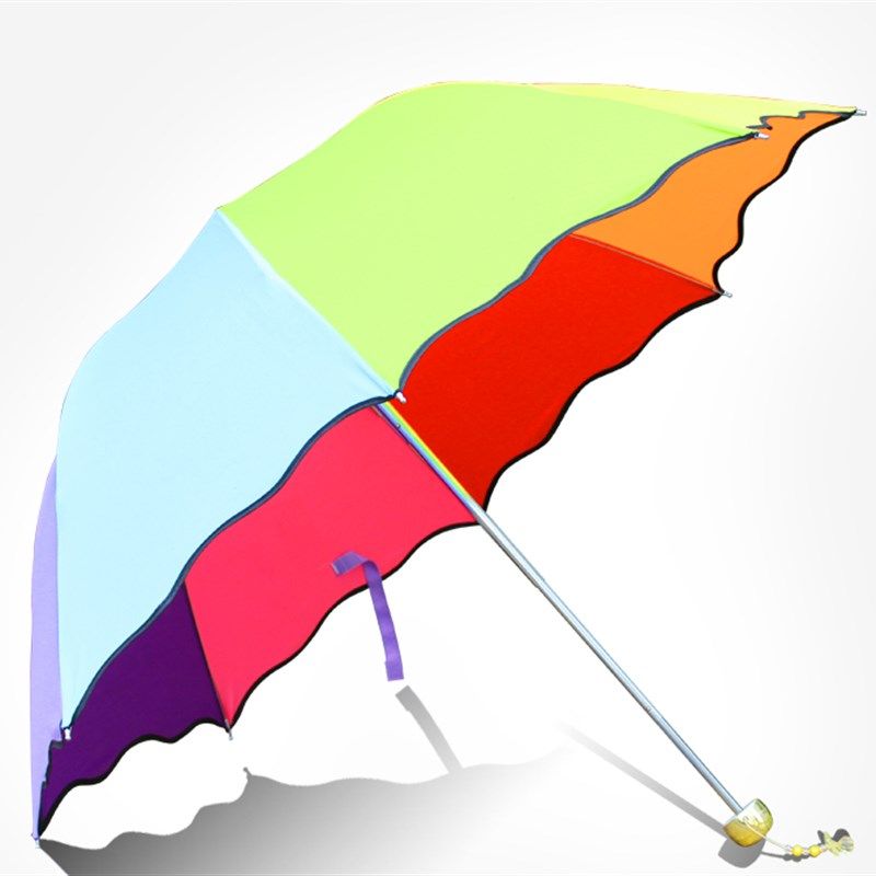 定制LOGO礼品三折叠广告七彩彩虹伞各种定制礼品