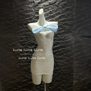 驯服的猫 「梦中情猫」性感内衣褶皱透视镂空收腰包臀裙