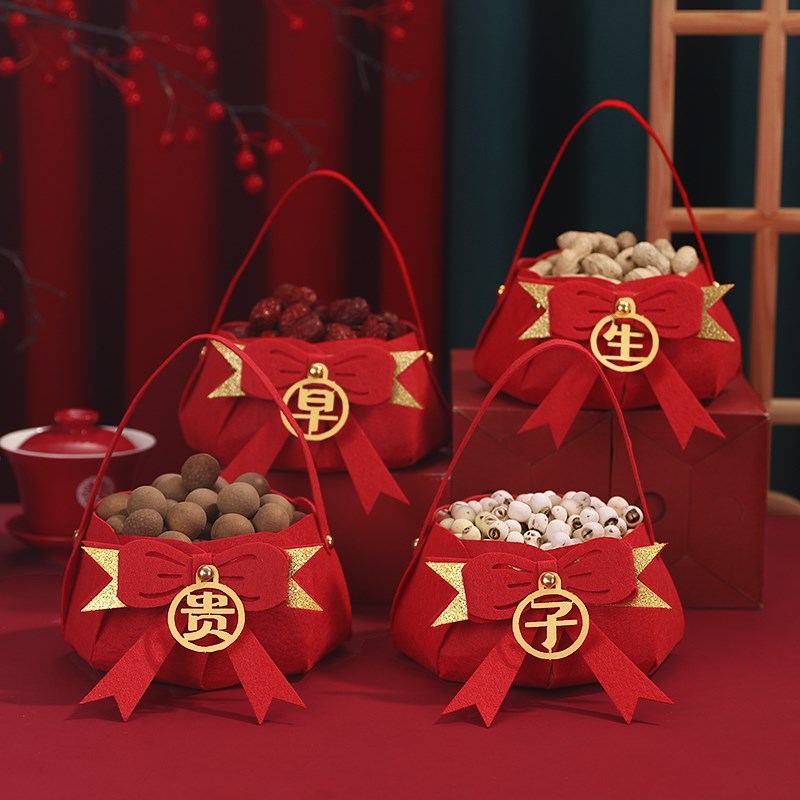 早生贵子干果组合结婚男方压床摆件模具婚房订婚布置装饰用品大全