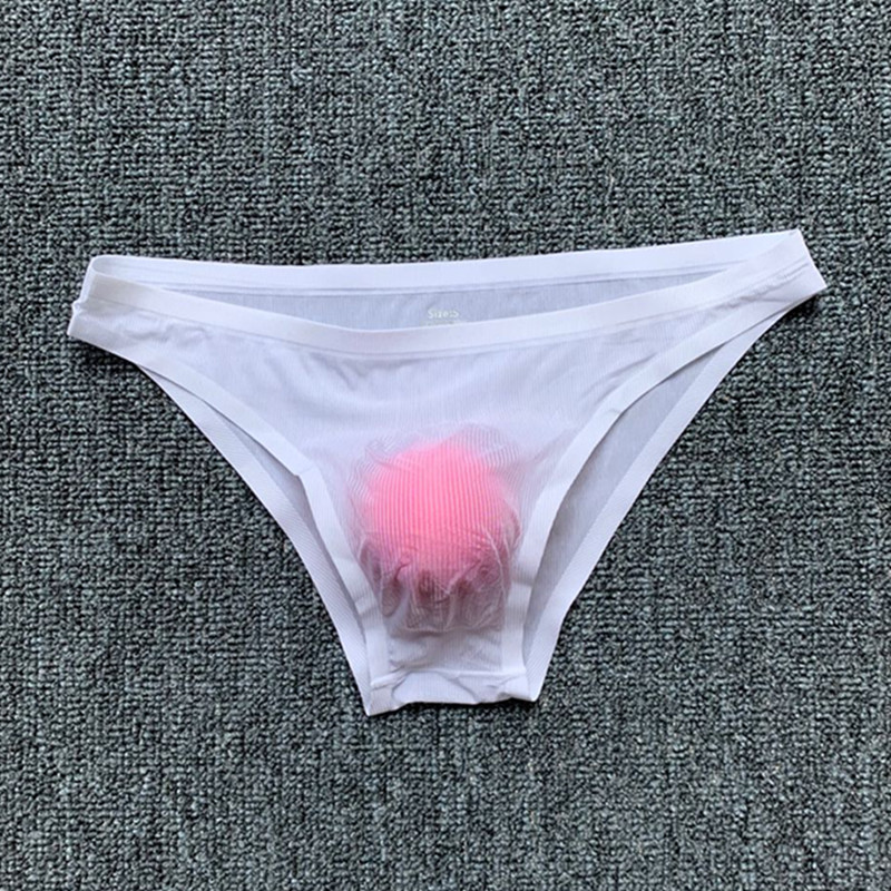 2条装梵卡兹男士内裤青年低腰性感一片式无痕3D透明比基尼三角裤