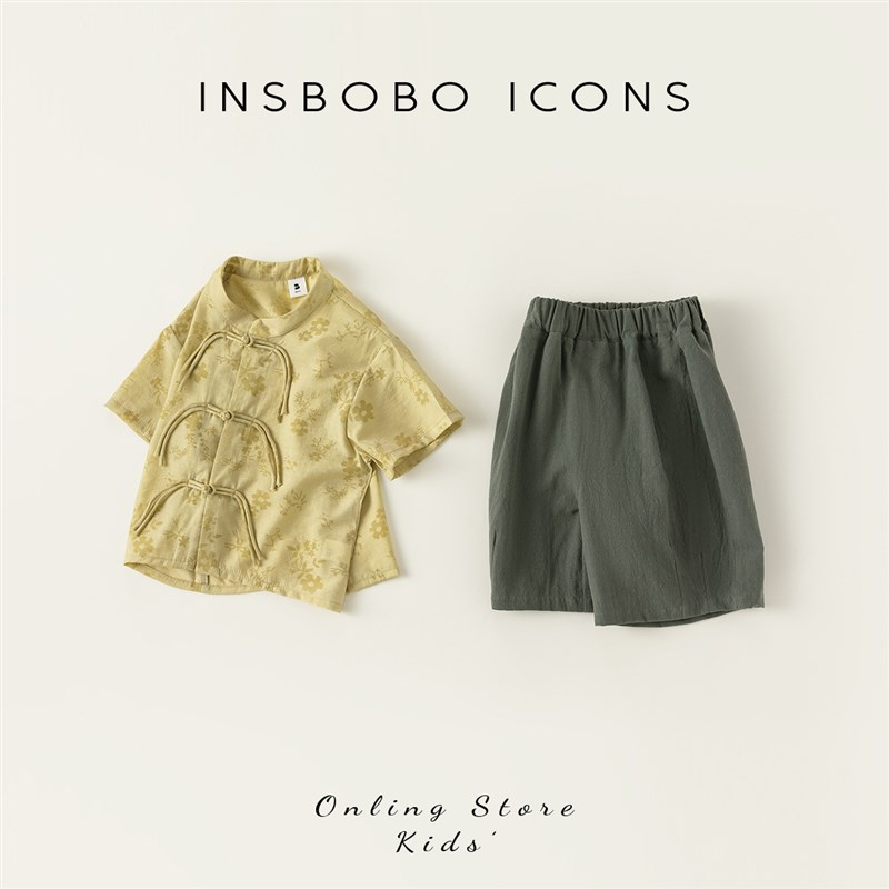 男童夏装套装2023新款汉服小童短袖夏款中式复古唐装儿童童装夏季