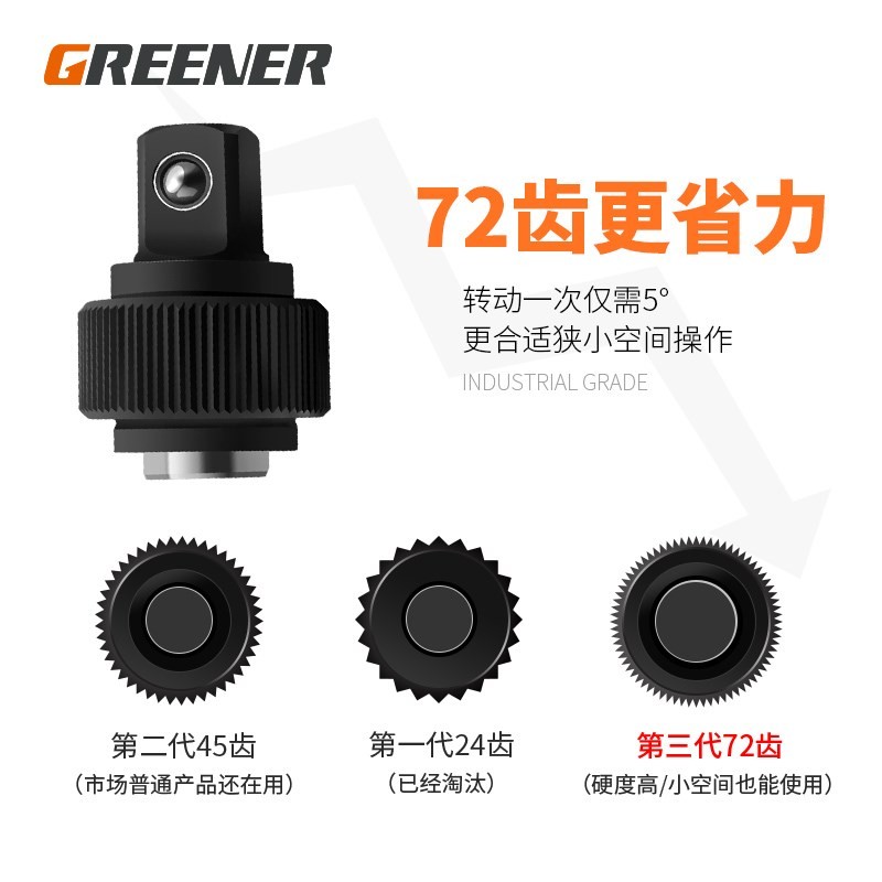 绿林46件套装内六角套筒工具组合小飞快速棘轮扳手套装家用工具箱