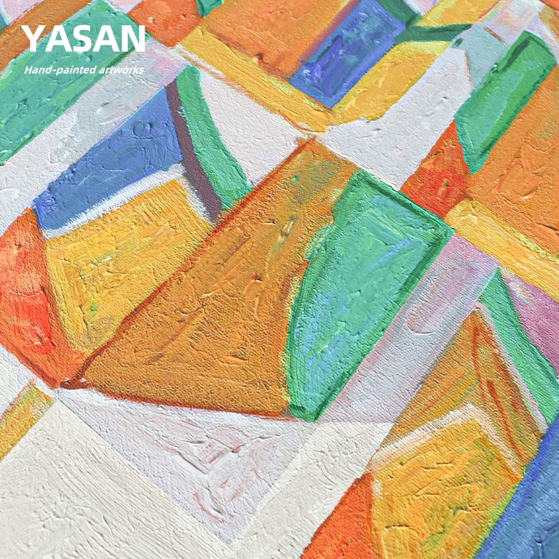 YASAN 纯手工抽象油画色块艺术无框画客厅大幅装饰画卧室高端挂画图片