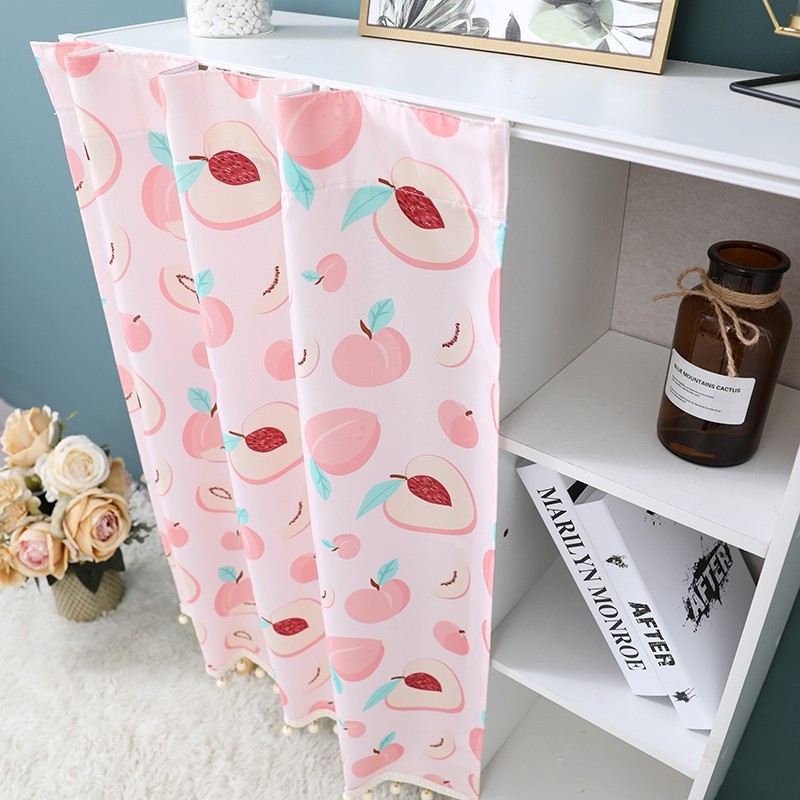 柜子免打孔防水遮挡帘可移动橱柜遮丑帘厨房布帘鞋架防尘衣柜拉帘