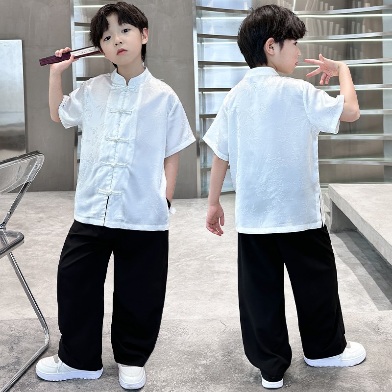 男童汉服套装2025新款中式国风男孩儿童古装夏款唐V装表演服夏季