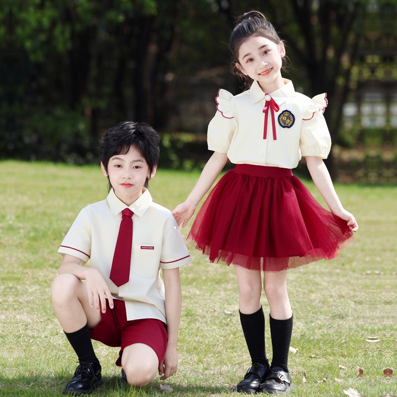 幼儿园园服小学生校服毕业季礼服合唱表演服O班服夏季英伦风套装