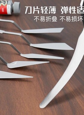 凡高画材b油画刀一体式马氏体全钢手柄丙烯颜料油画棒刮刀软性超
