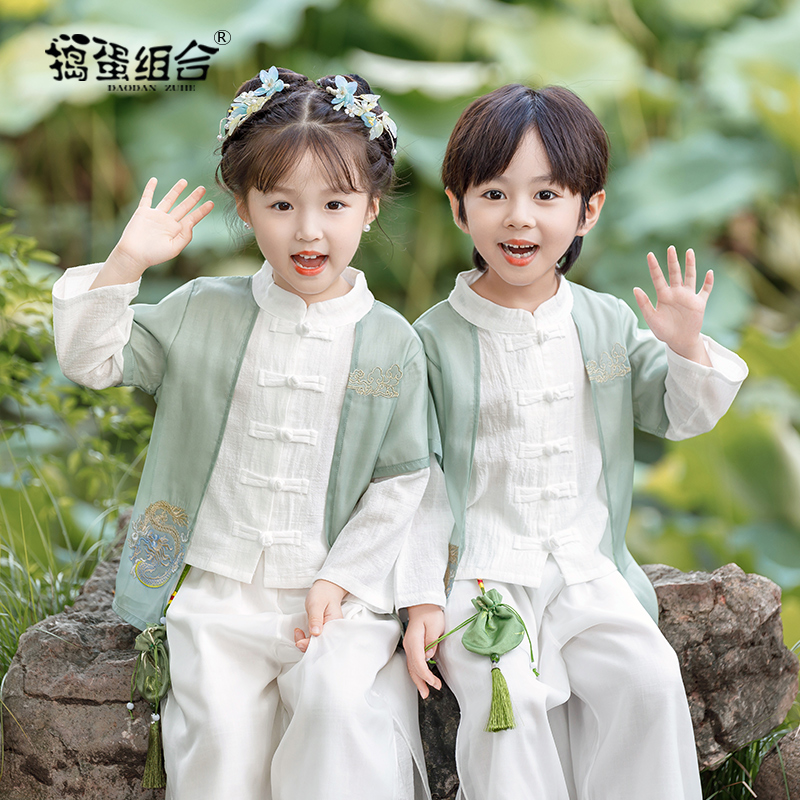 儿童汉服男童秋装改良古装女童唐装中H国风中秋国庆节民族风演出