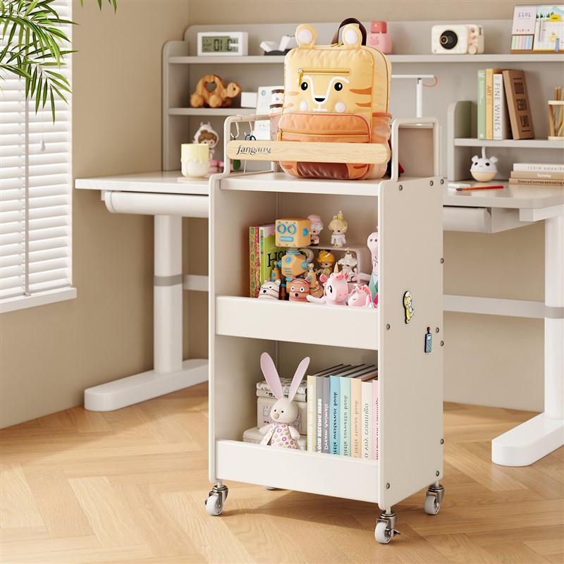 书包置物架多层可移动小推车w书包收纳层架卧室带轮家用金属客厅