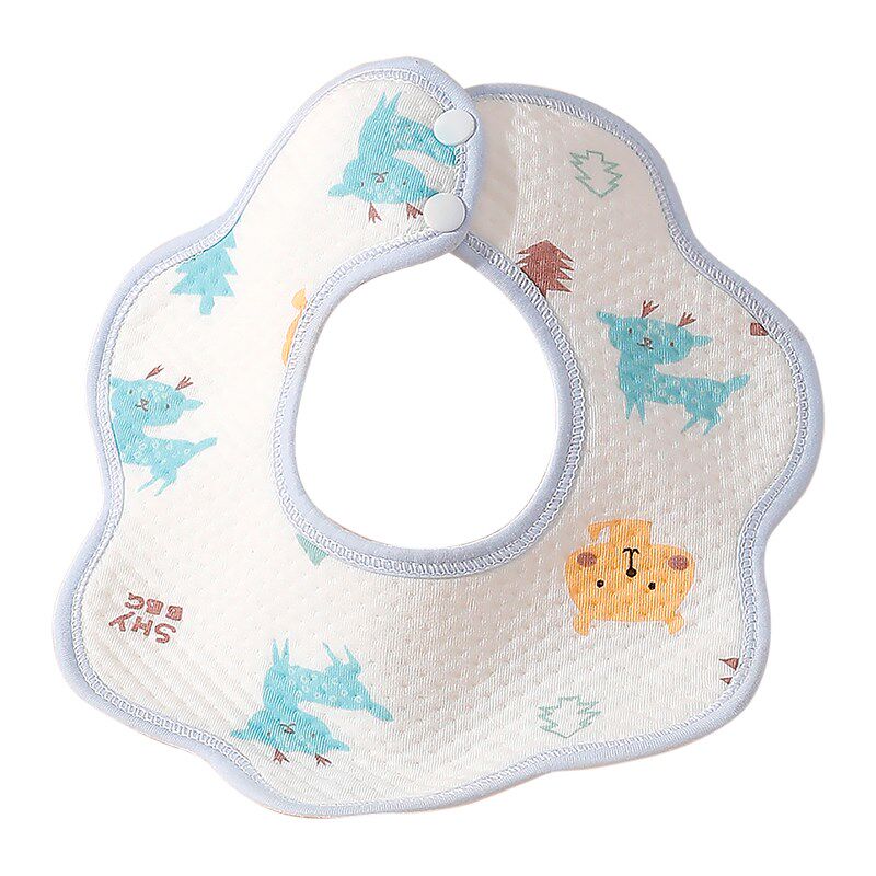 宝宝口水巾婴儿纯棉花瓣围嘴0一3个月6新生儿围兜男童W防水围巾a