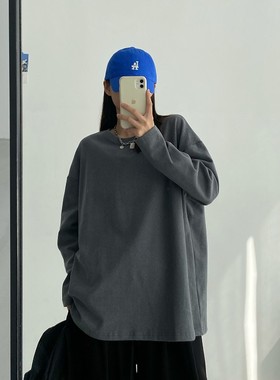 sun柚柔软德绒打底衫女2021秋B冬韩版新款宽松显瘦百搭圆领长袖t