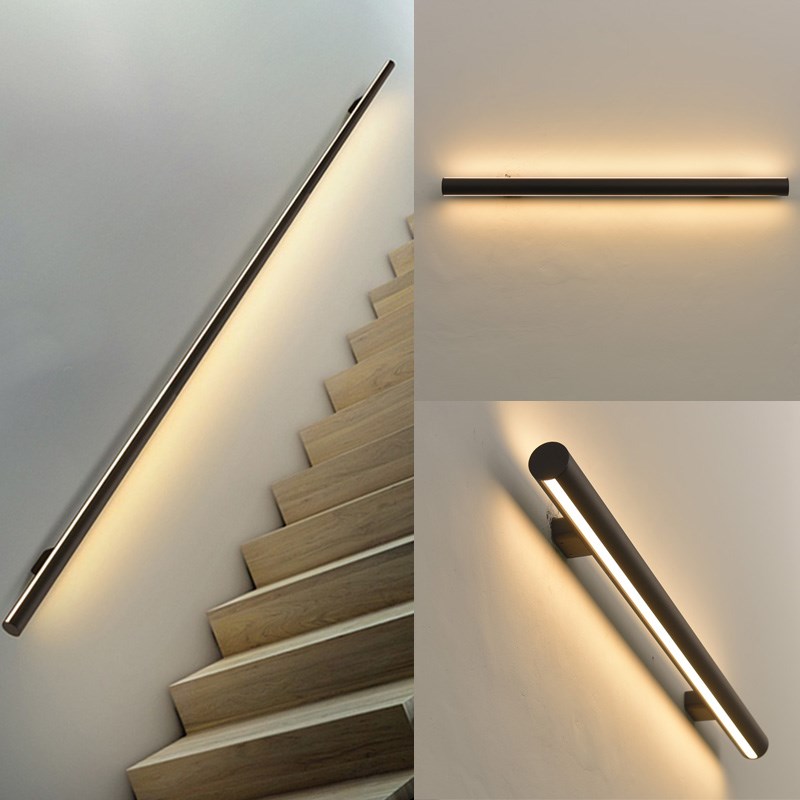 带灯扶手明装走廊过道栏杆拉手简B约感应长条灯创意靠墙楼梯扶手