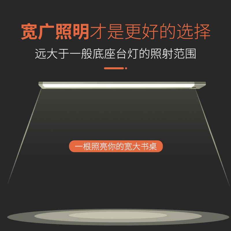 led台灯护眼灯家用2q20v插电式长条学习专用阅读灯管书桌吸顶灯条