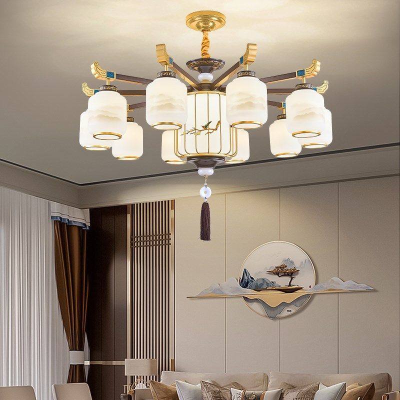 新中式吊灯客厅灯中国风2025新款餐厅灯K酒店别墅大厅餐厅工程灯,家装灯饰光源,客厅吊灯,淘宝优惠券,粉丝福利购,淘宝优惠卷