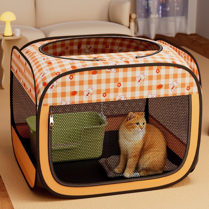 封闭特大猫产房可折叠帐篷