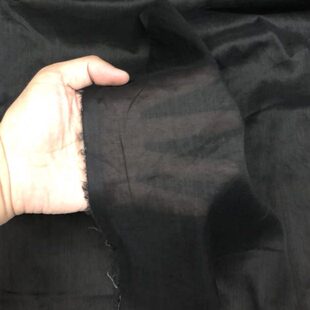 细长款 飘逸超薄级苎麻透明水洗披肩麻超支微透0吊带 黑色打底8水袖