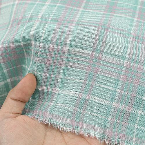 两件起售 纯亚麻色织格子布 清新可爱时装格子裙子男女服装布料