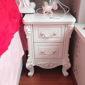 白色储物柜边柜斗柜储物客厅奢华田园实木抽经济型卧室抽屉小欧式