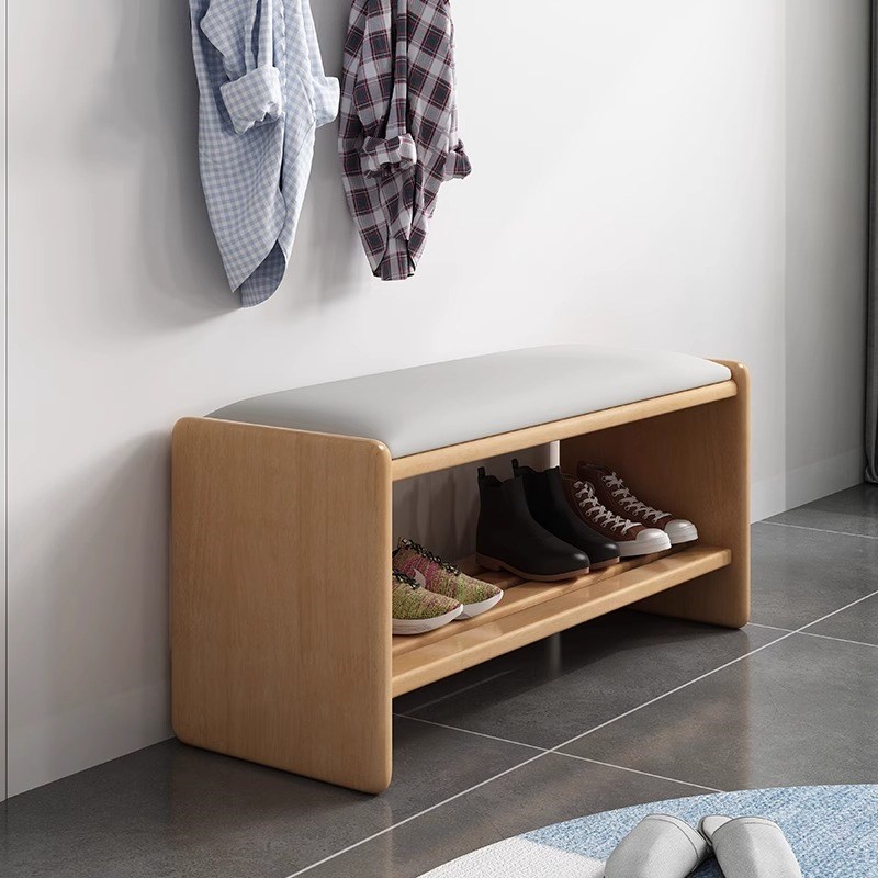 北欧实木换鞋凳家用门口鞋凳进门入户可坐式极简长60/90CM穿鞋凳