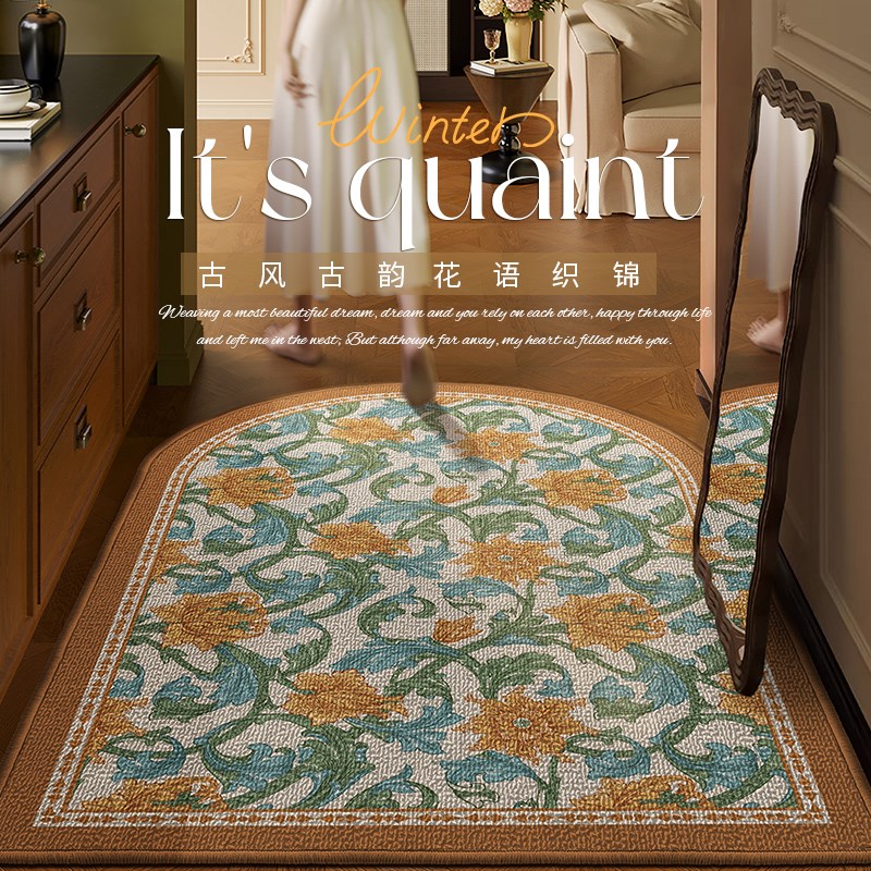 美式入户门地垫高级感复古玄关防滑地毯大门口室内进门家用脚踏垫