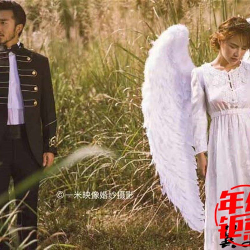 婚庆成人婚纱照道具 天使羽毛翅膀广告创意写真模特大号情侣拍照