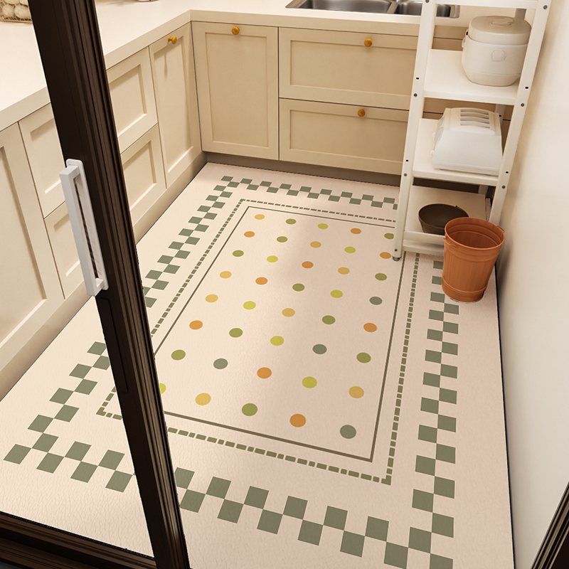 pu厨房专用满铺地垫防水防油免洗可擦pvc耐脏防滑可裁剪脚垫地毯