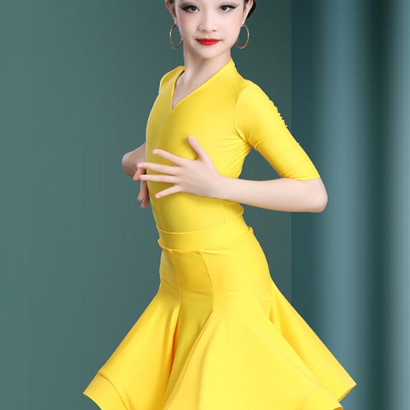 新款儿童拉丁舞比赛服标t准女童专业规定服少儿拉丁舞演出表演服