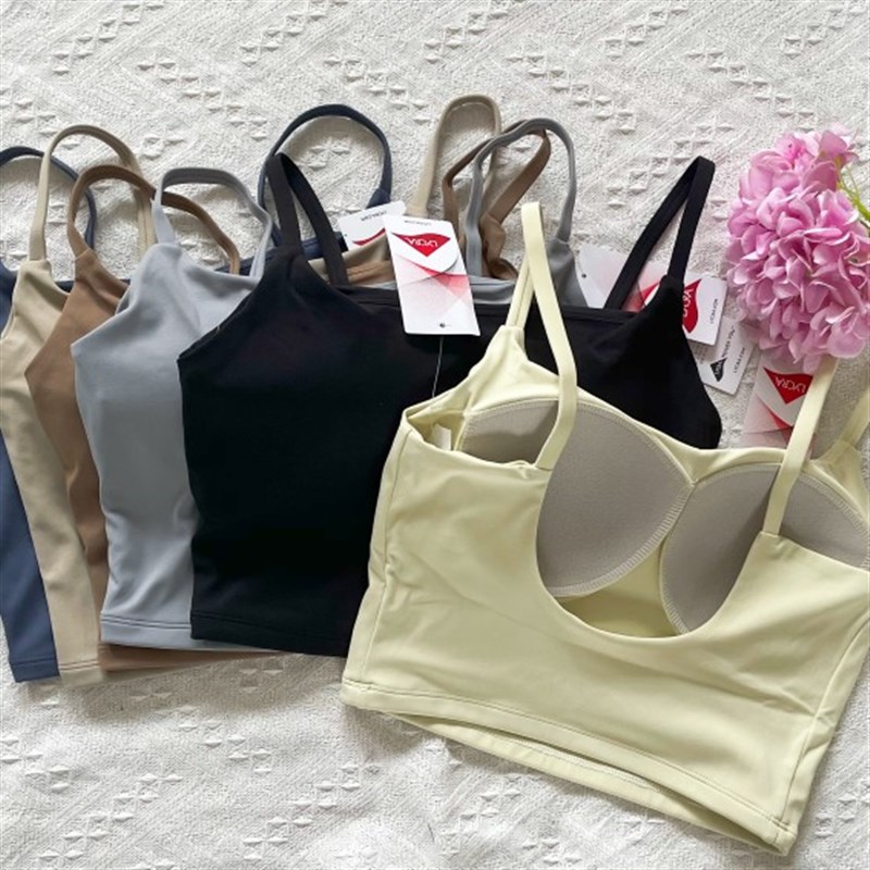 大U美背运动内衣女细肩带外穿一体式吊带瑜伽服防震.文胸固定杯