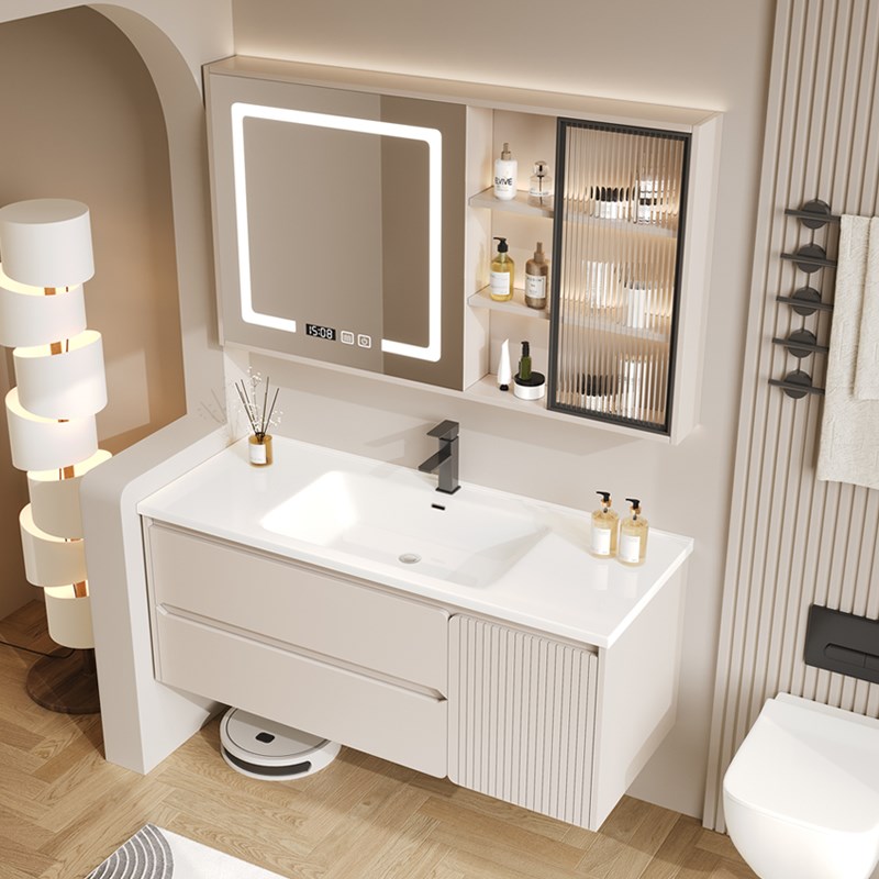 卫生间多层实木浴室柜组合陶瓷一体盆卫生间洗脸盆柜洗手盆柜组合