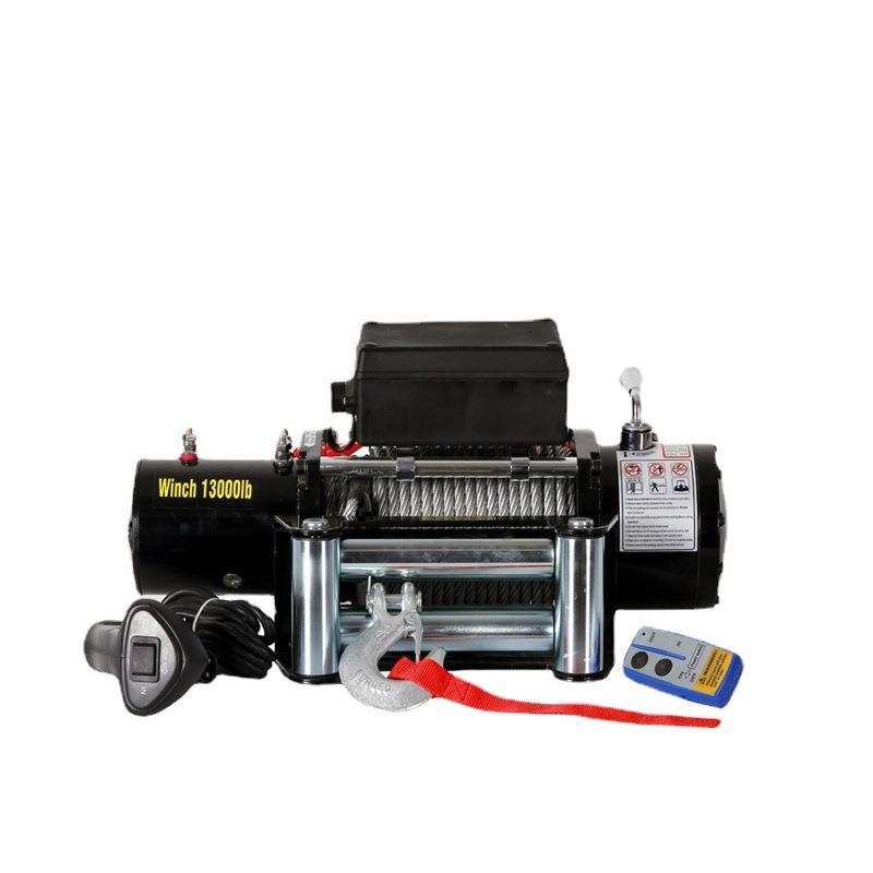 厂家直销车用电动绞盘13000磅带钢丝绳尼龙绳 车载绞盘 出口品质