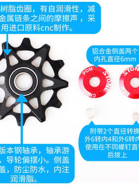 STONE山地公路自行车树脂静音正负齿改装后拨轴承导轮12T14T XX1