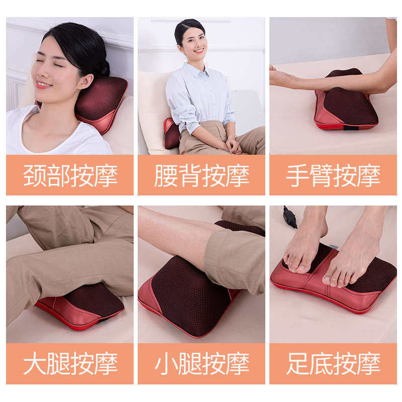 汽车载颈椎按摩器多功能全身颈部枕头电动腰部背部揉捏靠垫家用仪