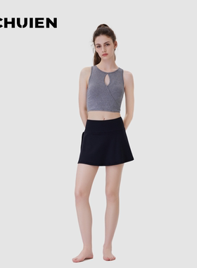 ZCHUIEN运动健身短裙女夏季防走光高腰显瘦网球羽毛球半身裙速干