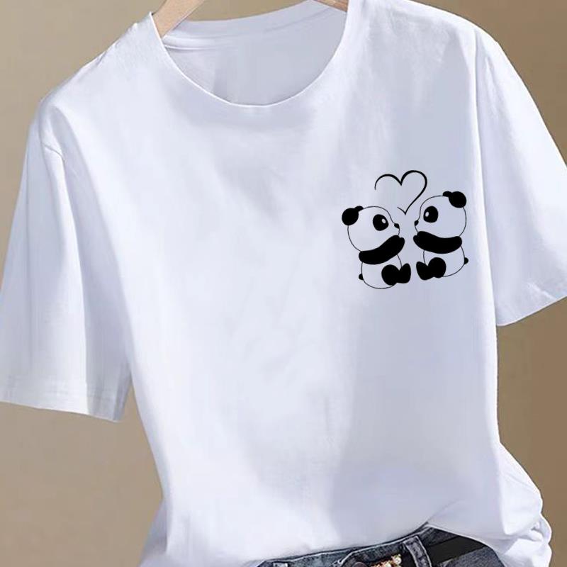 卡通可爱印花上衣时尚洋气ins网红女夏装圆领韩版休闲通勤短袖T恤