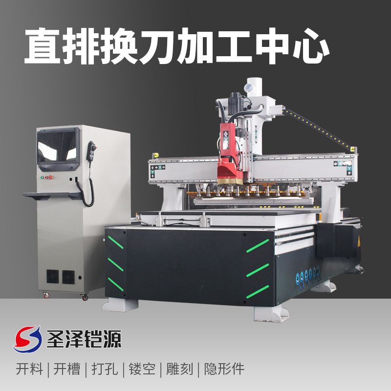 全自动数控四工序开料机木工机械板式家具柜门直排加工中心雕刻机图片