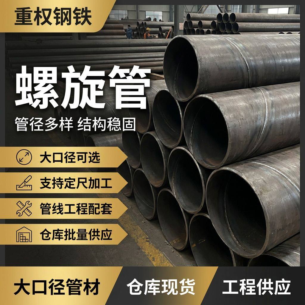 广东佛山螺旋焊管Q235B厚防腐优质720*8厚供水管道专用现货供应